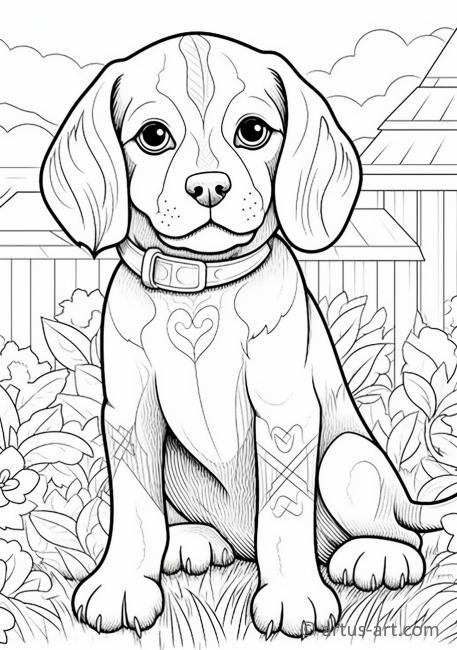 Page de coloriage Beagle pour enfants